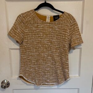 W5 Women's yellow/brown and White Short Sleeve Top